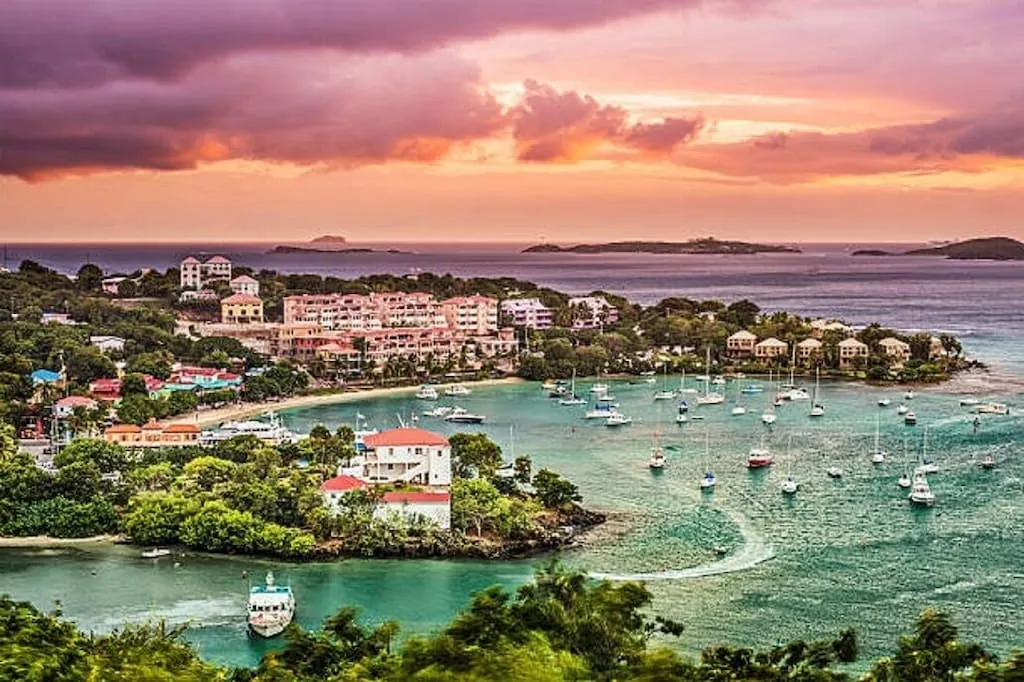 Cruz Bay and hillside villas on St. John
