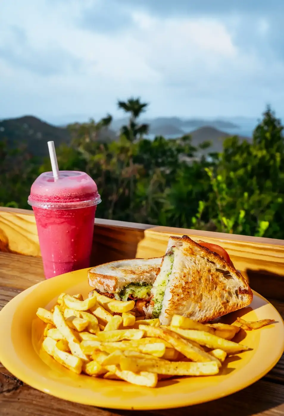 Packed St. John takeout meal ready for a beach day