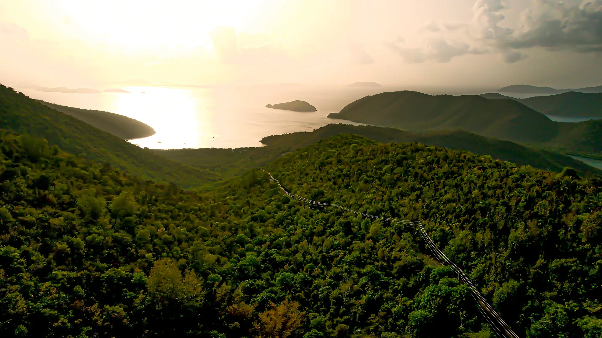 Ferry crossing between St. Thomas and St. John in the U.S. Virgin Islands