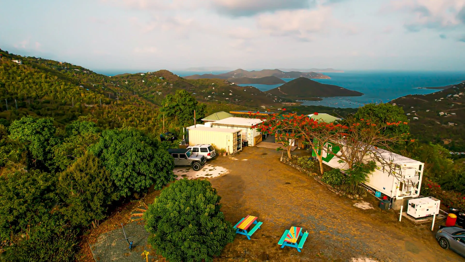 Private birthday dinner on a hilltop deck in St. John