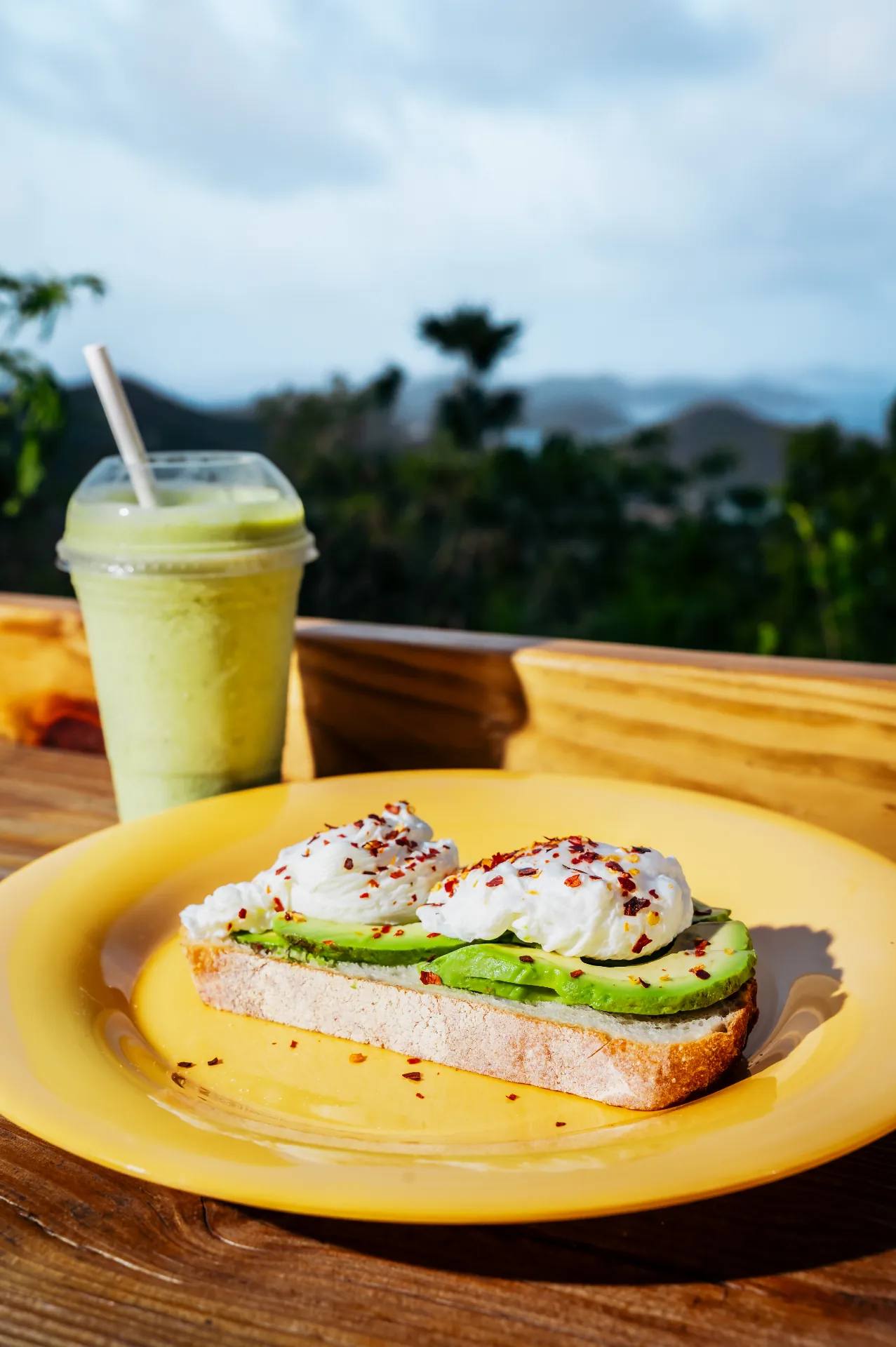 Tofu scramble breakfast wrap with vegetables on St. John
