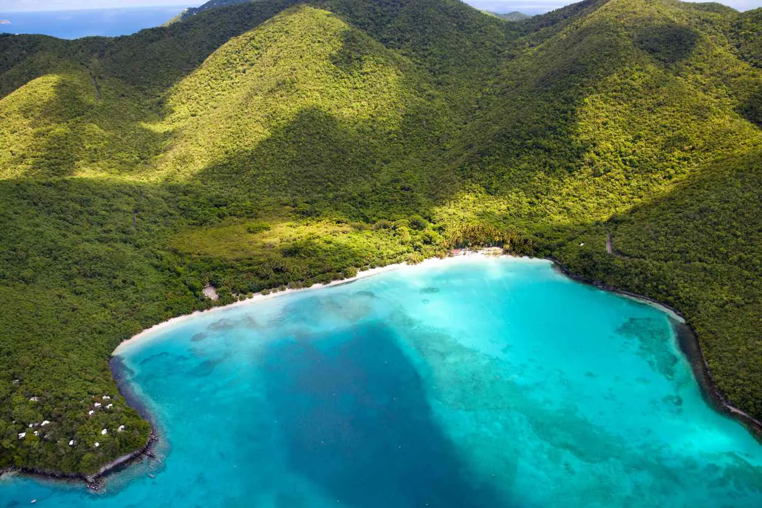 Virgin Islands National Park hills and coastline on St. John